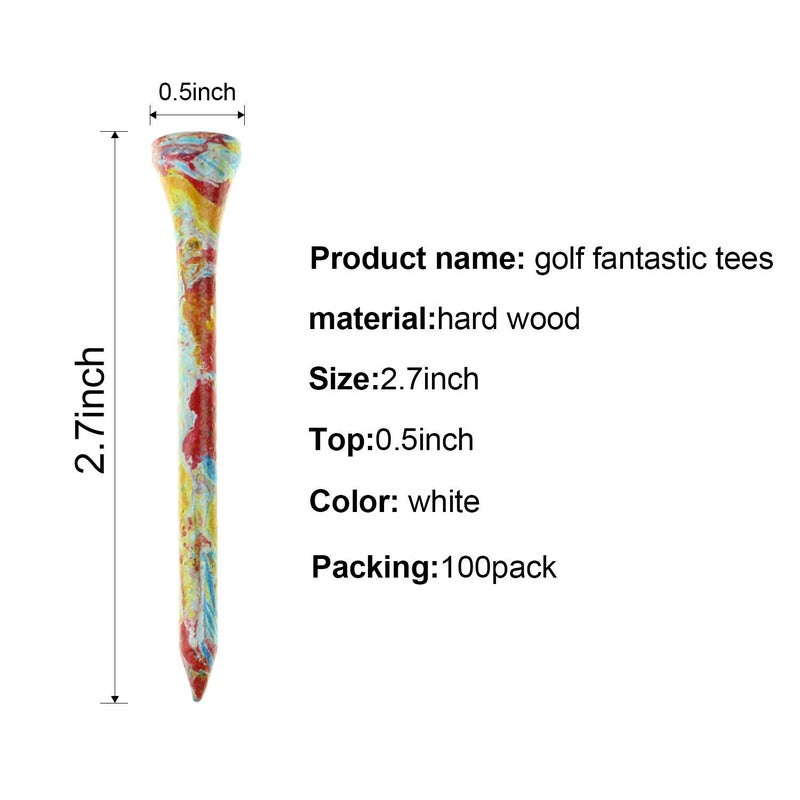 Crestgolf Fantastic 2 3/4"(70mm) Wooden Golf Tees 100 pcs/Bag - Image 3